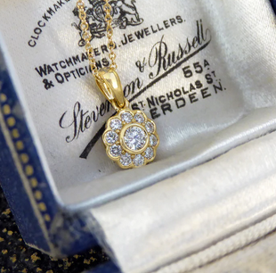 Diamond Flower Cluster Pendant Necklace, 0.30ct