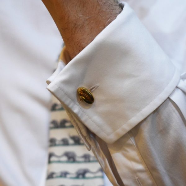 Diamond Gold Oval Cufflinks