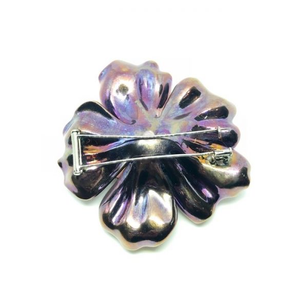 Diamond Gold Titanium Flower Brooch