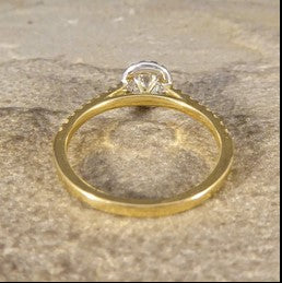 Diamond Halo Engagement Ring with Diamond Shoulders, 0.49ct