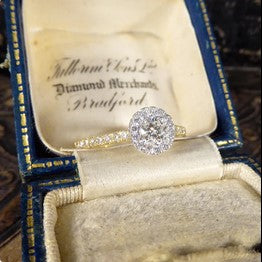 Diamond Halo Engagement Ring with Diamond Shoulders, 0.49ct