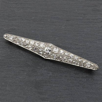 Antique Art Deco Diamond Set Plaque Brooch, Platinum and 18ct Gold