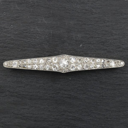 Antique Art Deco Diamond Set Plaque Brooch, Platinum and 18ct Gold