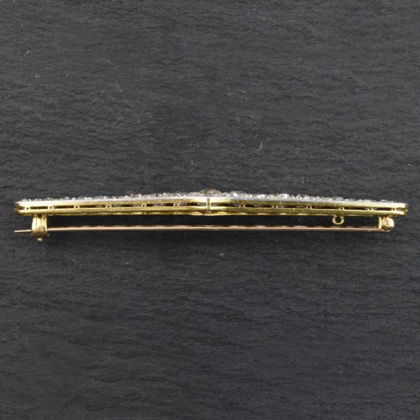 Antique Art Deco Diamond Set Plaque Brooch, Platinum and 18ct Gold