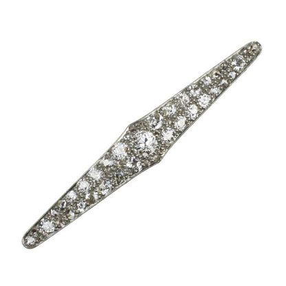 Antique Art Deco Diamond Set Plaque Brooch, Platinum and 18ct Gold