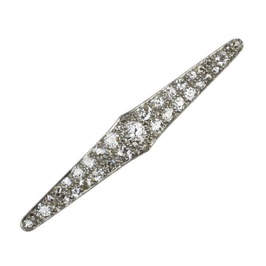 Antique Art Deco Diamond Set Plaque Brooch, Platinum and 18ct Gold