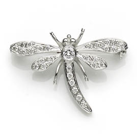 Diamond Set Dragonfly Brooch
