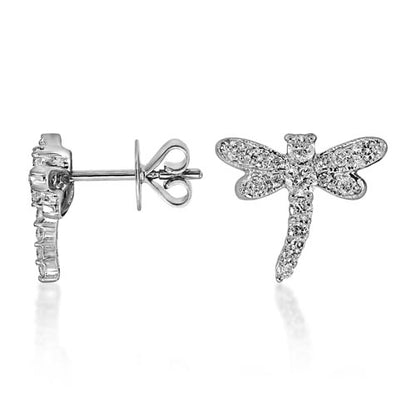 Diamond Set Dragonfly Earrings