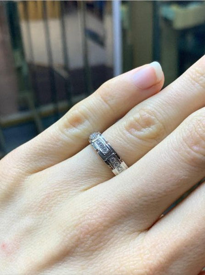 Diamond Set Half Eternity Ring, 0.18cts, 18ct White Gold