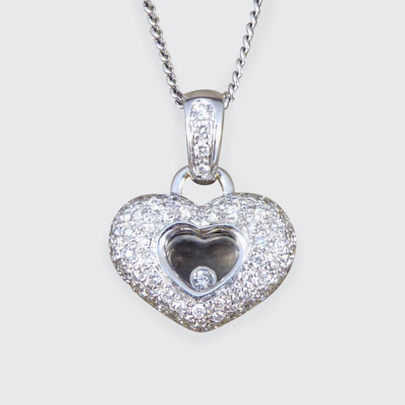 Diamond Set Heart Pendant Necklace