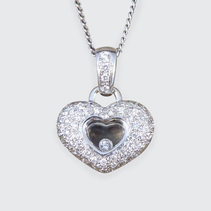 Diamond Set Heart Pendant Necklace