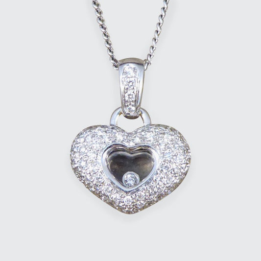 Diamond Set Heart Pendant Necklace