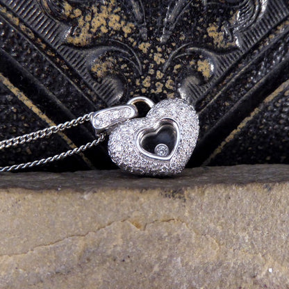 Diamond Set Heart Pendant Necklace