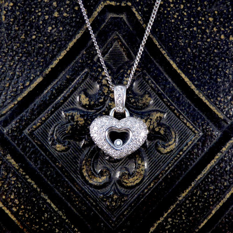 Diamond Set Heart Pendant Necklace