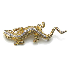 Diamond Set Lizard Brooch