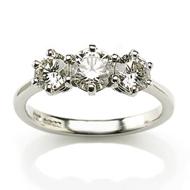 Diamond Three Stone Platinum Ring