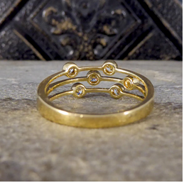 Diamond Three Strand Bubble Ring