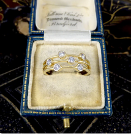 Diamond Three Strand Bubble Ring