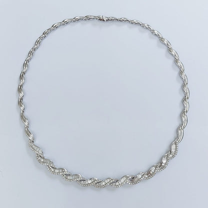Diamond Wave Collar Necklace, 4 carats