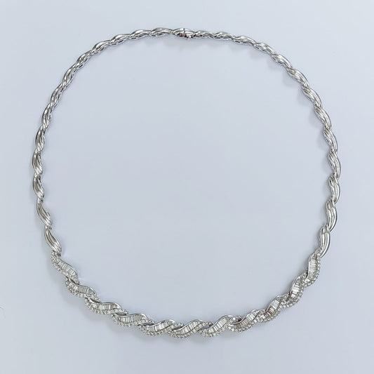 Diamond Wave Collar Necklace, 4 carats