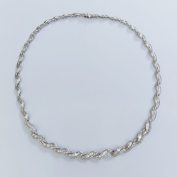 Diamond Wave Collar Necklace, 4 carats