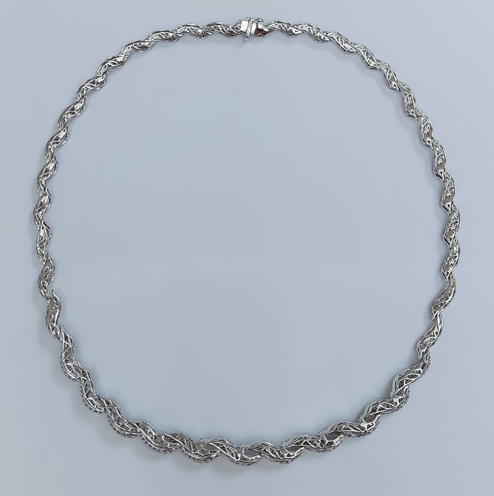 Diamond Wave Collar Necklace, 4 carats
