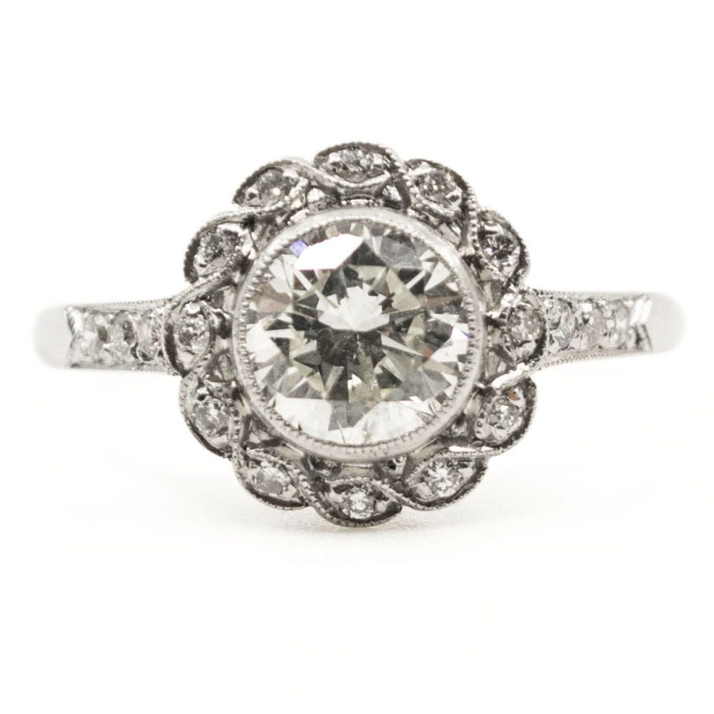 Diamond and Platinum Cluster Ring 1