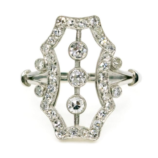 Diamond and Platinum Art Deco ring