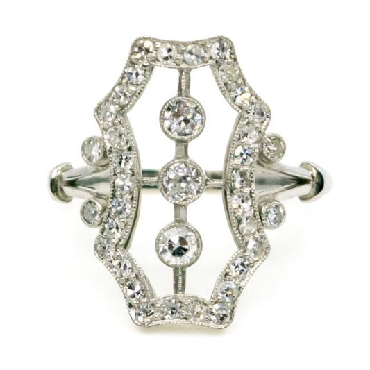 Diamond and Platinum Art Deco ring