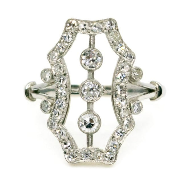 Diamond and Platinum Art Deco ring