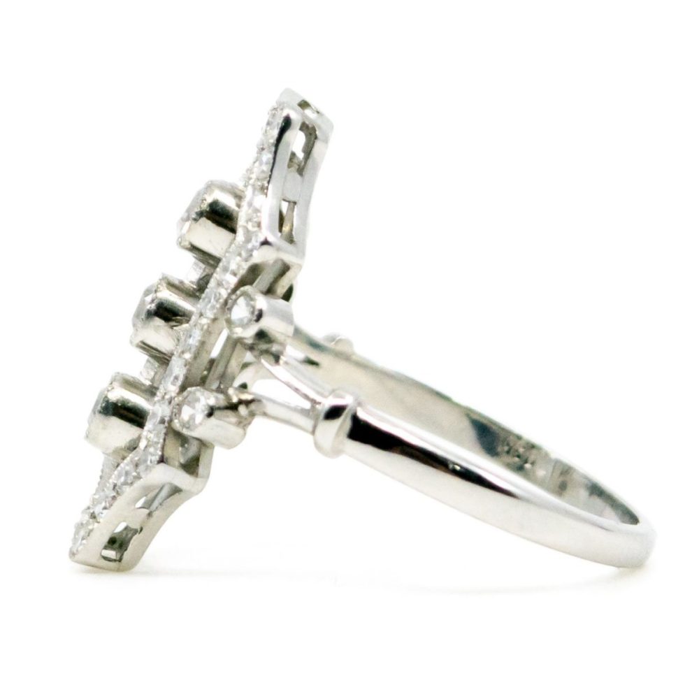 Diamond Art Deco Style Platinum Ring