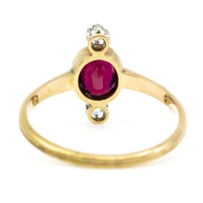 Diamond and Ruby Gold Late Victorian Ring