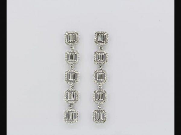 Diamond drop earrings, estimate total weight 4.50 carats