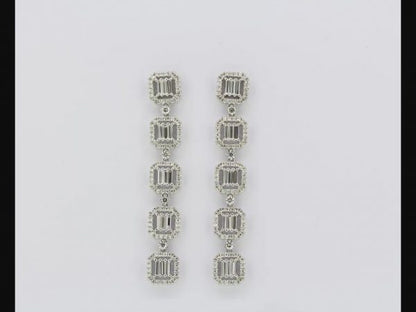 Diamond drop earrings, estimate total weight 4.50 carats