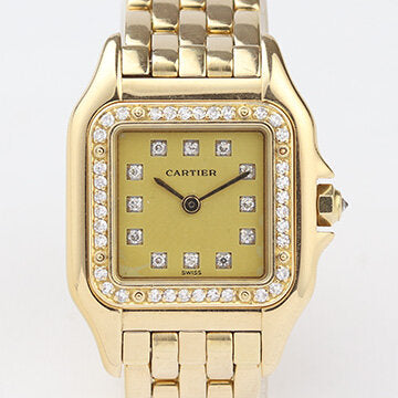 Cartier Ladies Panthère 18ct Yellow Gold Diamond Dial and Bezel, Box
