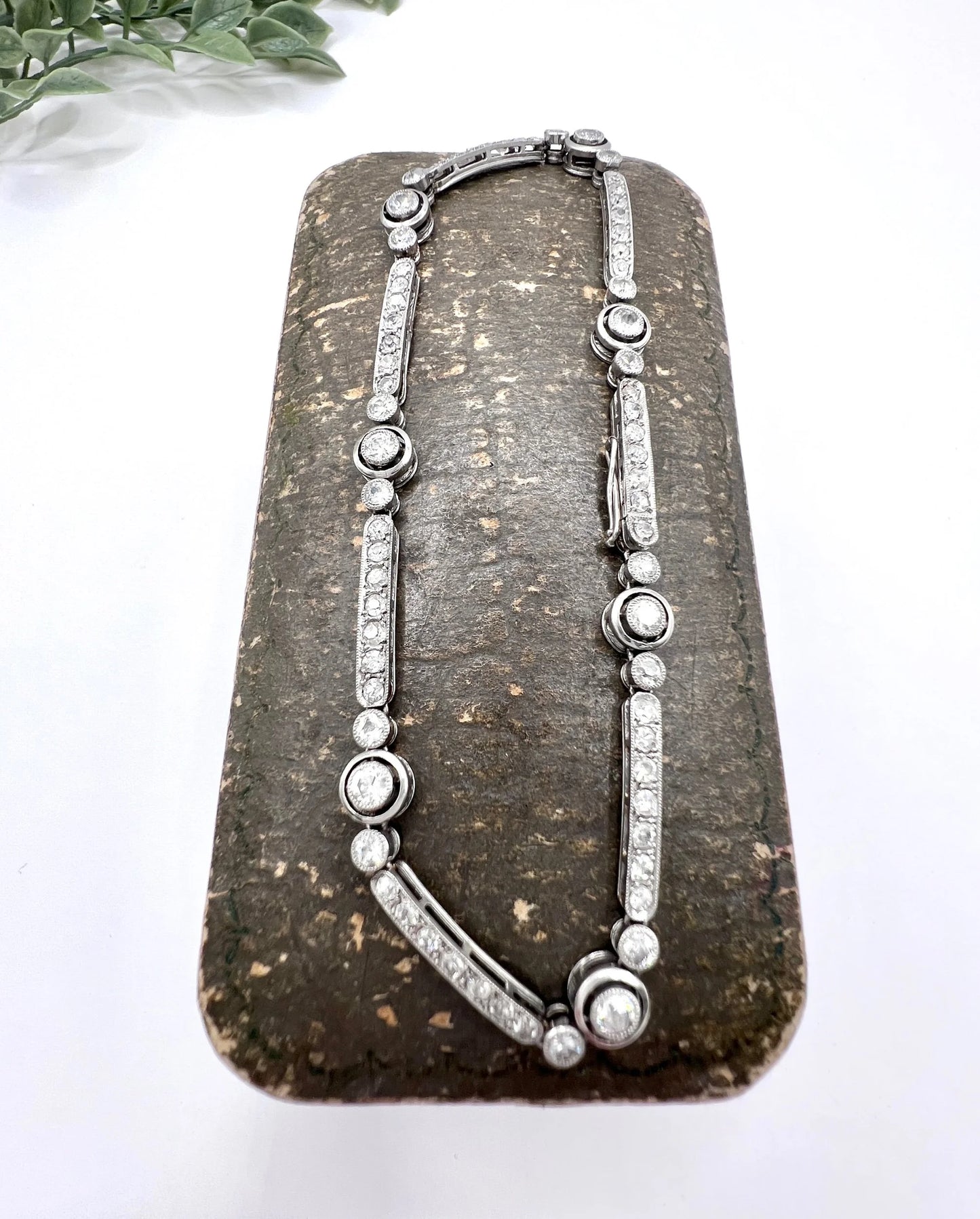 Antique Art Deco Platinum Diamond Target Bracelet, 3.00 Carats, Circa 1920