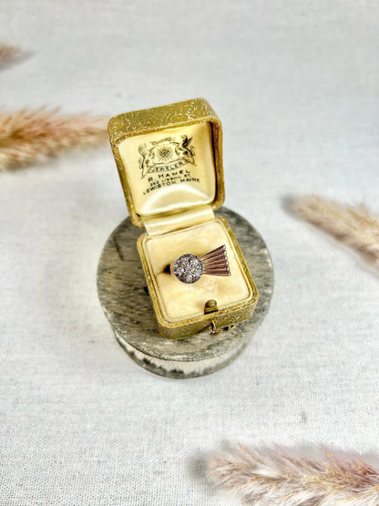 Vintage 18 Carat Rose Gold Diamond Bombé and Fan Cocktail Ring, Circa 1940