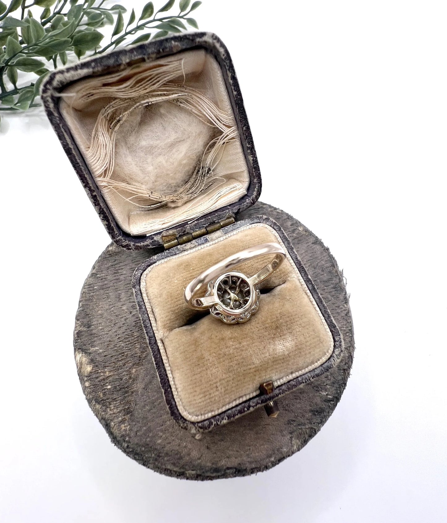 Antique 18ct Gold & Platinum, Edwardian Ruby, Diamond and Pearl Daisy Ring