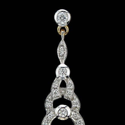 Art Deco Style 3.80ct Opal and Diamond Drop Earrings