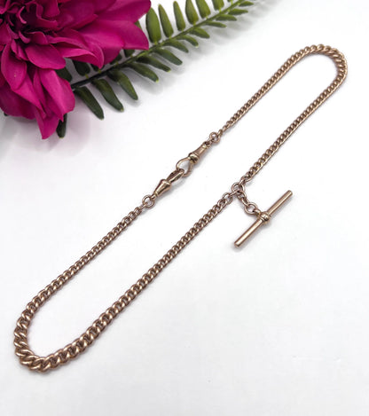 Antique 9 ct Gold Albert Chain: Edwardian Double-Graduated Watch Chain Necklace