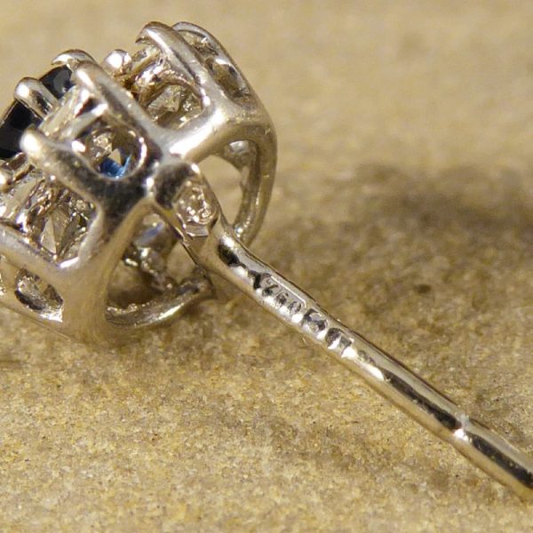 Vintage Sapphire & Diamond Cluster Earrings