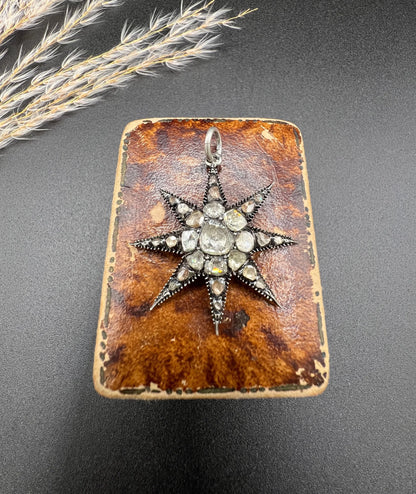 Georgian Rose Cut Diamond and Silver Star Pendant, Circa 1850