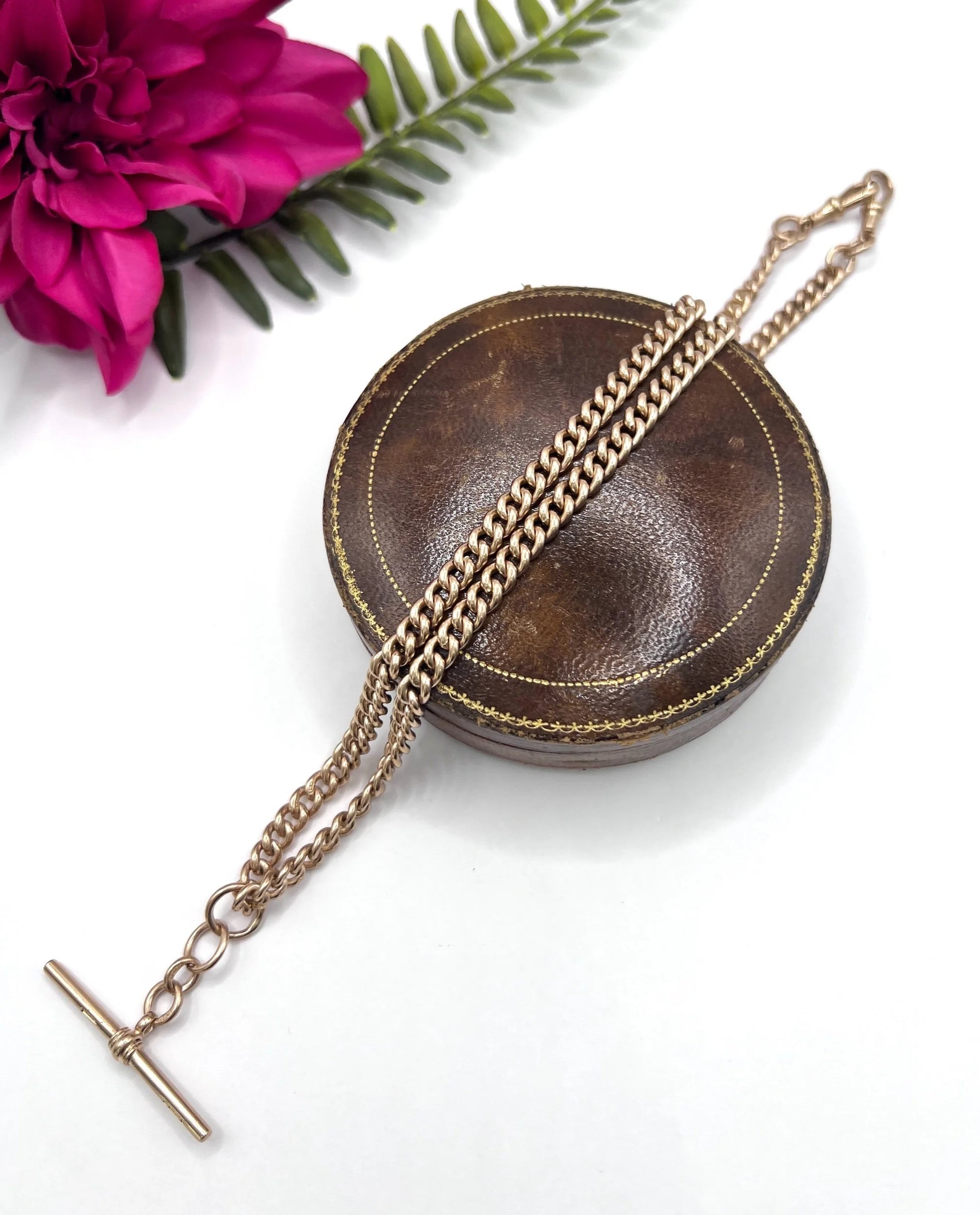 Vintage 9 ct Gold Albert Chain: Watch Chain Necklace, Birmingham 1930