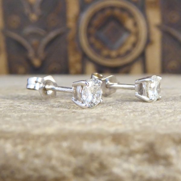 0.52ct Round Brilliant Cut Diamond Ear Studs