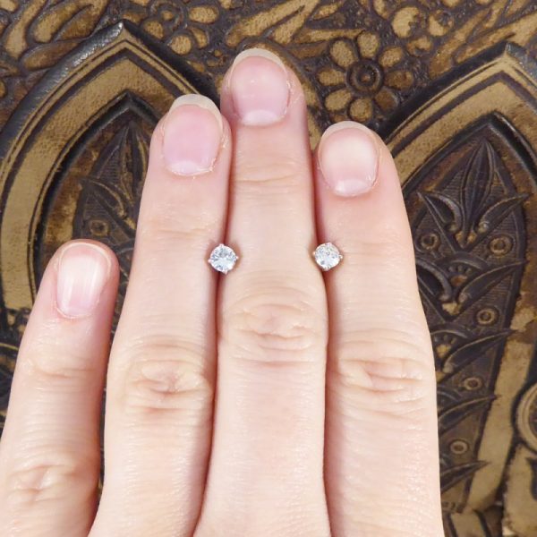 0.52ct Round Brilliant Cut Diamond Ear Studs