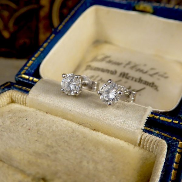 0.52ct Diamond Stud Earrings, 18ct White Gold