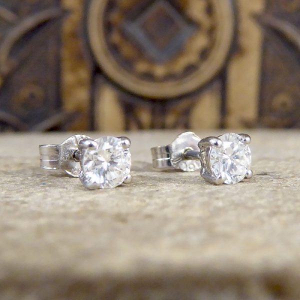 0.52ct Diamond Stud Earrings, 18ct White Gold