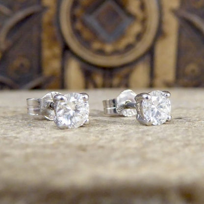 0.52ct Diamond Stud Earrings, 18ct White Gold