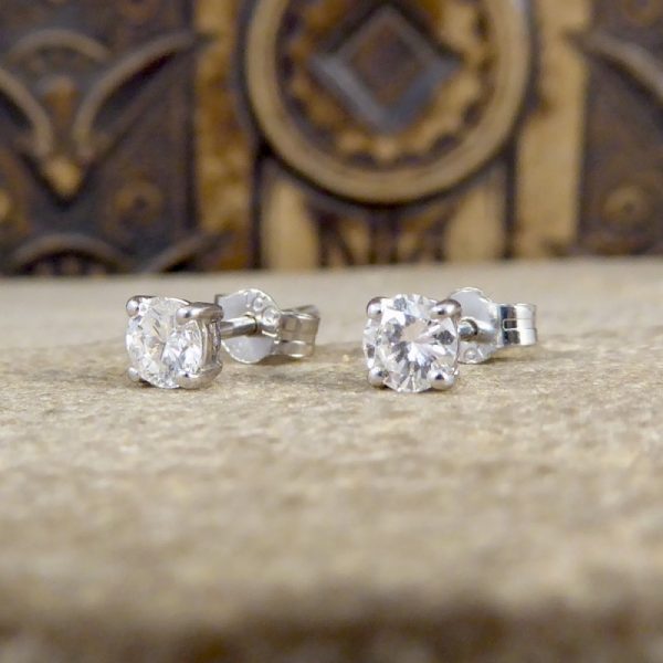 0.52ct Diamond Stud Earrings, 18ct White Gold