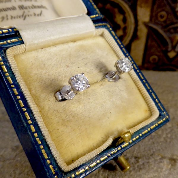 0.52ct Diamond Stud Earrings, 18ct White Gold